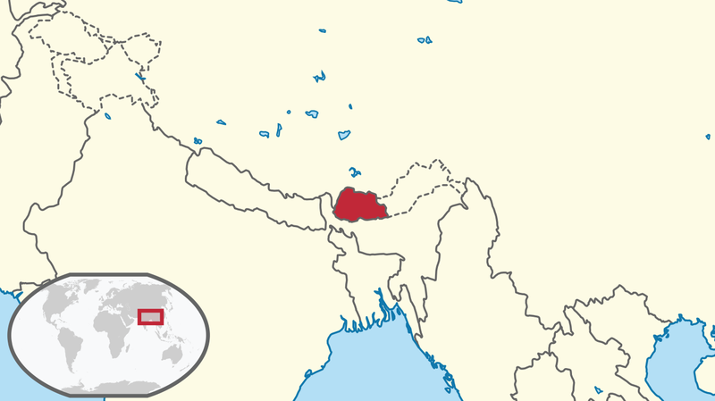 Bhutan map where is bhutan